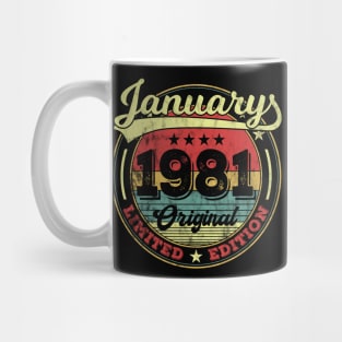 40th Birthday Vintage January 1981 400 Years Gift Mug